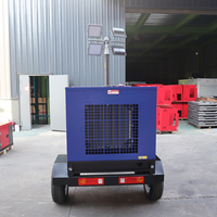 Générateurs de soudage diesel silencieux sur remorque 20/30/35/40/50 KVA, tours d'éclairage mobiles 60/80/100 KW, générateurs d'énergie extérieurs