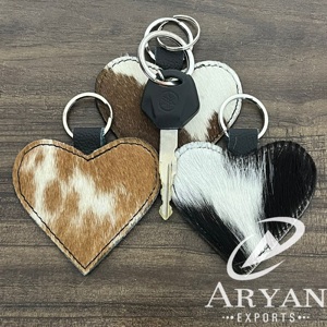 Llavero de Cuero Genuino con Forma de Corazón, Estilo Western, para Unisex, Venta al Por Mayor, Nuevo de Fábrica - Product Image 1