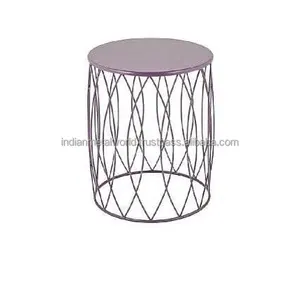 WROUGHT IRON WIRE SIDE TABLE POWDER COATED