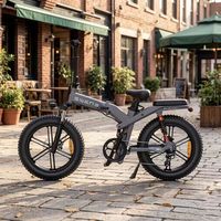 Vélo électrique pliable sportif à longue portée Himalano 8 vitesses avec pneus larges de 20*4 pouces, cadre en alliage d'aluminium, batterie au lithium et freins à disque hydrauliques