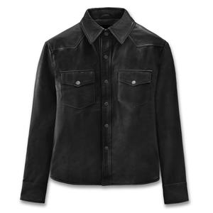 Chaqueta de Cuero Genuino para Hombre, Cuello Alto, Impermeable, Ecológica, Chaqueta de Alta Calidad al por Mayor - Product Image 5