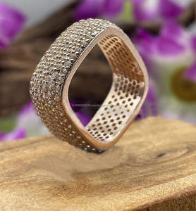 Anillo de Moissanita Ancha con Incrustaciones de Seis Hileras, Estilo Hip Hop, Chapado en Rodio, Plata de Ley 925, Unisex, para Regalo - Product Image 4