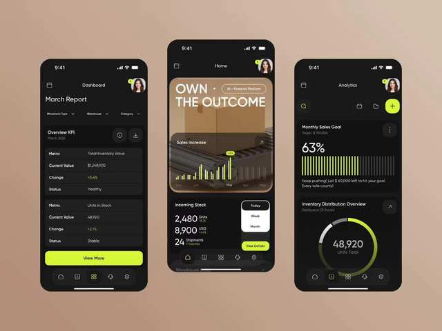 Inventory Management Dashboard App AI Powered Platform Sales Analytics Software for /Mac/Linux Business Finance Mobile