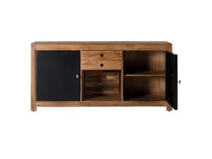 Aparador de Madera de Mango Sólido de Estilo Contemporáneo para Sala de Estar y Comedor, Estilo Industrial Clásico, con 2 Puertas de Hierro - Product Image 4