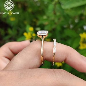 Charm Jewells <b>Cushion</b> Cut Moissanite IGI Certified Engagement Ring 18K Gold Filled Prong Setting Women's Classic Wedding Band 3g - Product Image 5
