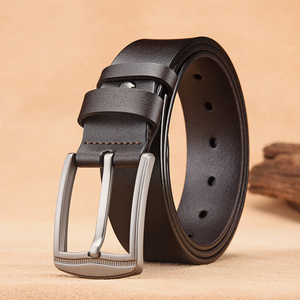 Cinturón Casual con Hebilla de Pin, Cinturones de Cuero Genuino al por Mayor, Cinturón de Cuero con Logotipo Personalizado para Hombre - Product Image 1