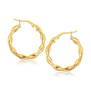 Orecchini a Cerchio in Oro Giallo 14k, Diametro 20mm - Product Image 1