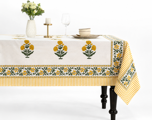 Wholesale Price Table Clothing India Block Print Floral Cotton Table Cover Sage Round <b>Tablecloth</b> <b>Party</b> Table Cover Wedding - Product Image 2