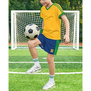Wholesale Kids Football Jersey Set Custom Soccer Uniform Breathable Training Kit For <b>Boys</b> And Girls - Product Image 4
