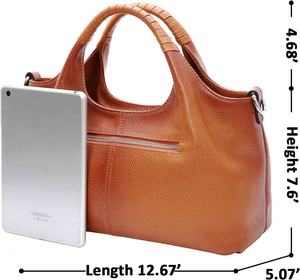 <b>Women</b> Shoulder Tote Handbags Leather Messenger Cowhide Crossbody <b>Satchel</b> Purse Large Capacity Tote <b>Bag</b> - Product Image 1
