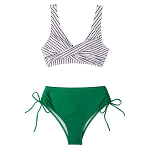 Conjunto de Bikini de 2 Piezas para Mujer, Corte Regular, con Logotipo Frontal, Color Sólido, Secado Rápido y Transpirable, MOQ Bajo, Impresión Digital - Product Image 2