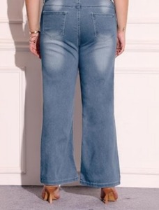 Women's Regular Fit <b>Boot</b> Cut Denim Jeans Vintage Style Eco-Friendly Cotton Mid Waist Ripped Details Washable & Color Fade Proof - Product Image 2