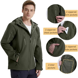 Chaqueta Impermeable de Invierno para Hombre, Chaqueta Soft Shell, Cortavientos, con Capucha, Camuflaje, Ropa de Trabajo, para Escalar, Senderismo, Camping - Product Image 4