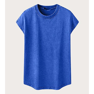 เสื้อกล้ามออกกำลังกายผ้าฝ้ายหนาน้ำหนักมากสำหรับผู้ชาย ไซส์ใหญ่ แฟชั่นสตรีทแวร์ฤดูร้อน ทรงหลวม ขอบเสื้อแบบย้อมสีเอซิด - Product Image 4