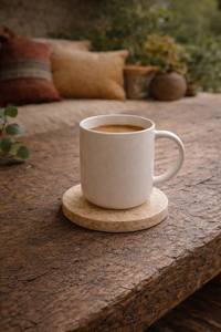 Juego de cuatro posavasos de travertino natural, minimalistas, de piedra, para bebidas, decoración moderna para mesa, regalo. - Product Image 6