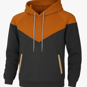 Sudadera con Capucha para Hombre, Diseño Color Block, Manga Raglán, Corte Regular, Informal, para Otoño, con Bolsillos, Tejido Negro y Verde Menta - Product Image 2