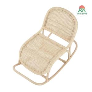 Silla mecedora de ratán Nhat Minh para bebés y niños, asiento reclinable con respaldo sólido, diseño rústico, operación manual - Product Image 1