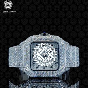 Charm_Jewells Luxury Men Stainless Steel Square <b>Watch</b> 42mm Analog Quartz Sapphire Crystal <b>Diamond</b> Band Fashion - Product Image 2