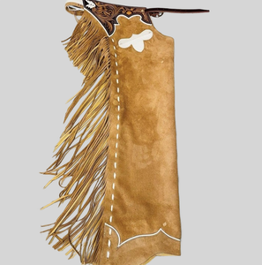 "Premium Western Leather Full <b>Chaps</b> <b>Cowboy</b> Riding Gear Durable & Comfortable Adjustable Fit Handmade for Horse Riding & Rodeo - Product Image 1