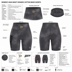 Shorts Casuales de Cintura Baja para Mujer, Transpirables, Ecológicos, de Punto, con Spandex y Algodón, Corte Regular, Logotipo en la Pierna Izquierda, Cordón Ajustable - Product Image 5