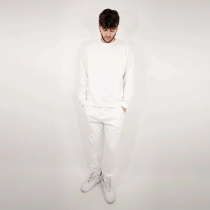 Sweat-shirt pour homme automne/hiver, couleur unie, doublé en polaire, col rond, tendance, pantalon décontracté de marque, pantalon décontracté - Product Image 1