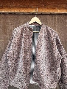 Veste bomber en velours à imprimé léopard, robe kimono pour femme, fabriquée à la main en Inde - Product Image 3
