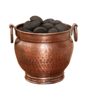 Seau à charbon en cuivre martelé, nouveau design, seau à cendres en métal galvanisé pour la maison et le jardin - Product Image 1