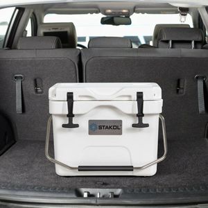 16 Quart Portable Insulated <b>Cooler</b> <b>Box</b> 24 Can Capacity with 2 Cup Holders - Product Image 2