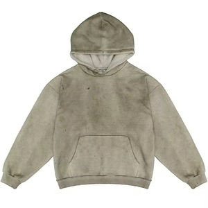 Sudadera con Capucha de Invierno Estilo Nuevo, Lavado Ácido, 100% Algodón, Oversize, Diseños Personalizados, Transpirable, Alta Calidad - Product Image 1