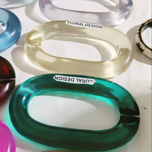 Collar Largo de Resina con Eslabones Grandes, Estilo Moderno, Mezcla de Colores, Punk, Hueco, Grueso, Cadena para Colgar en la Pared, Decoración del Hogar, Hecho a Mano, Regalo de Cumpleaños - Product Image 1