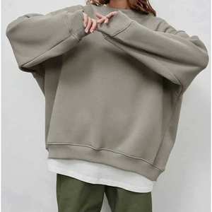 Sweat-shirt surdimensionné à col rond pour femme, blanc uni, décontracté, à manches longues, pull d'hiver, streetwear - Product Image 4