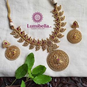 Peacock and for Mango Matte Haram Fashion Jewelry Set - Product Image 1