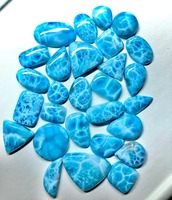Larimar Azul Natural, Gema Suelta en Forma de Cabujón, Hecha a Mano, Certificada por IGI, 6mm, 2-5 Quilates, Opalescente, para Joyería