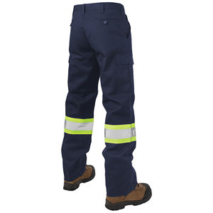 Pantalones de trabajo tipo cargo para hombre, personalizados, 100% algodón puro, para carreteras y construcción, con franjas reflectantes individuales, ropa de trabajo para hombre. - Product Image 4