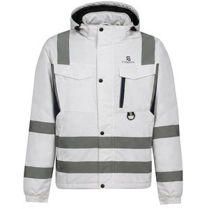 Chaqueta de Seguridad Reflectante e Impermeable para Construcción, Alta Visibilidad, Ropa de Trabajo de Invierno para Hombre, Chaqueta Cortavientos 2026 - Product Image 3
