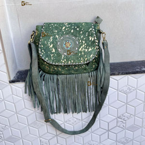 Nuevo Bolso de Mano de Cuero Vacuno con Flecos, Bolso Bandolera con Flecos Metálicos y de Piel, para Fiestas, Bolso de Mujer - Product Image 1