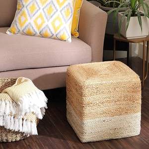 Pouf carré en jute tissé à la main 2026 pour la décoration de la maison, des complexes hôteliers, des hôtels et des patios - Product Image 1