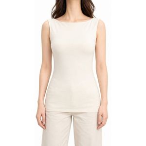Custom Pure Cotton Jersey <b>Tank</b> <b>Top</b> Sleeveless Solid <b>White</b> Scoop Neck Wide Strap Breathable Flexible Prime Base <b>Tank</b> <b>Tops</b> - Product Image 2