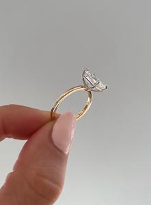 Anillo de Compromiso con Diamante Cultivado en Laboratorio de Corte Radiante de 3 Quilates, Oro Sólido Real de 14K/18K, Anillo de Aniversario Solitario para Mujer, Certificado IGI - Product Image 5