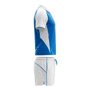 Unisex Blue White Polyester Sublimation Printed Sport Jersey Shorts Set Breathable <b>Athletic</b> Wear Adult Uniform In-Stock - Product Image 6