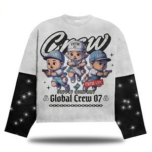 100% cotton T-shirt for men loose fit printed Mens Double Layer 260 GSM Heavyweight Cotton Double Layer T Shirt Custom Graphic - Product Image 1