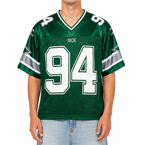 Camiseta de Fútbol Americano Vintage con Estampado de Números, Hombros Caídos, Proveedor Mayorista, Sublimación Personalizada, Poliéster Ligero - Product Image 2