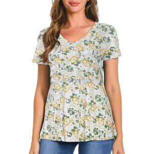 Vêtements d'allaitement tendance pour femmes, hauts d'allaitement de haute qualité, chemises de maternité à manches courtes pour l'automne et l'été, haut post-partum - Product Image 3