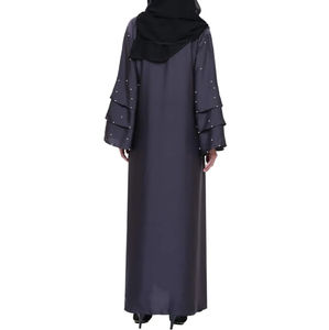 Abaya de Verano para Mujer al por Mayor, Personalizada OEM, Color Negro, Tela Elástica de Algodón, Seda, Rayón y Poliéster, Calidad Premium - Product Image 5