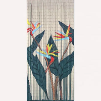 Rideaux en bambou peints à la main, texture florale, rideaux et draperies en bambou perlé pour salon, prix d'usine artisanal du Vietnam