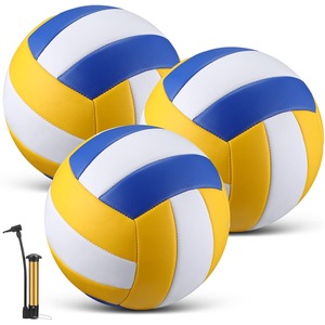 Ballon de volley-ball bleu, jaune et blanc, motif coloré, ballon de sport - Product Image 2