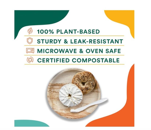 MUY VENDIDO: Cuencos para Hojas Caídas, Utensilios Rígidos Biodegradables, Baja Humedad, Beige Natural, Vajilla Ecológica para Platos de Buffet - Product Image 6
