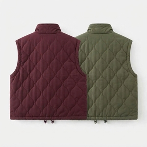 Chaqueta Varsity de Satén de Algodón para Mujer, Lavada, Transpirable, Sin Mangas, con Cremallera y Cuello Vuelto, Estilo Casual de Primavera, Venta al por Mayor - Product Image 2
