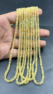 Cuentas Rondelle facetadas de Aguamarina amarilla natural 4-6 Mm 16 pulgadas Piedras preciosas naturales muy raras - Product Image 2