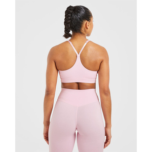 Custom Branded Comfortable Sports <b>Bra</b> Adjustable Back <b>Straps</b> V Shaped Neckline High Impact Women's Fitness Sports <b>Bra</b> - Product Image 2